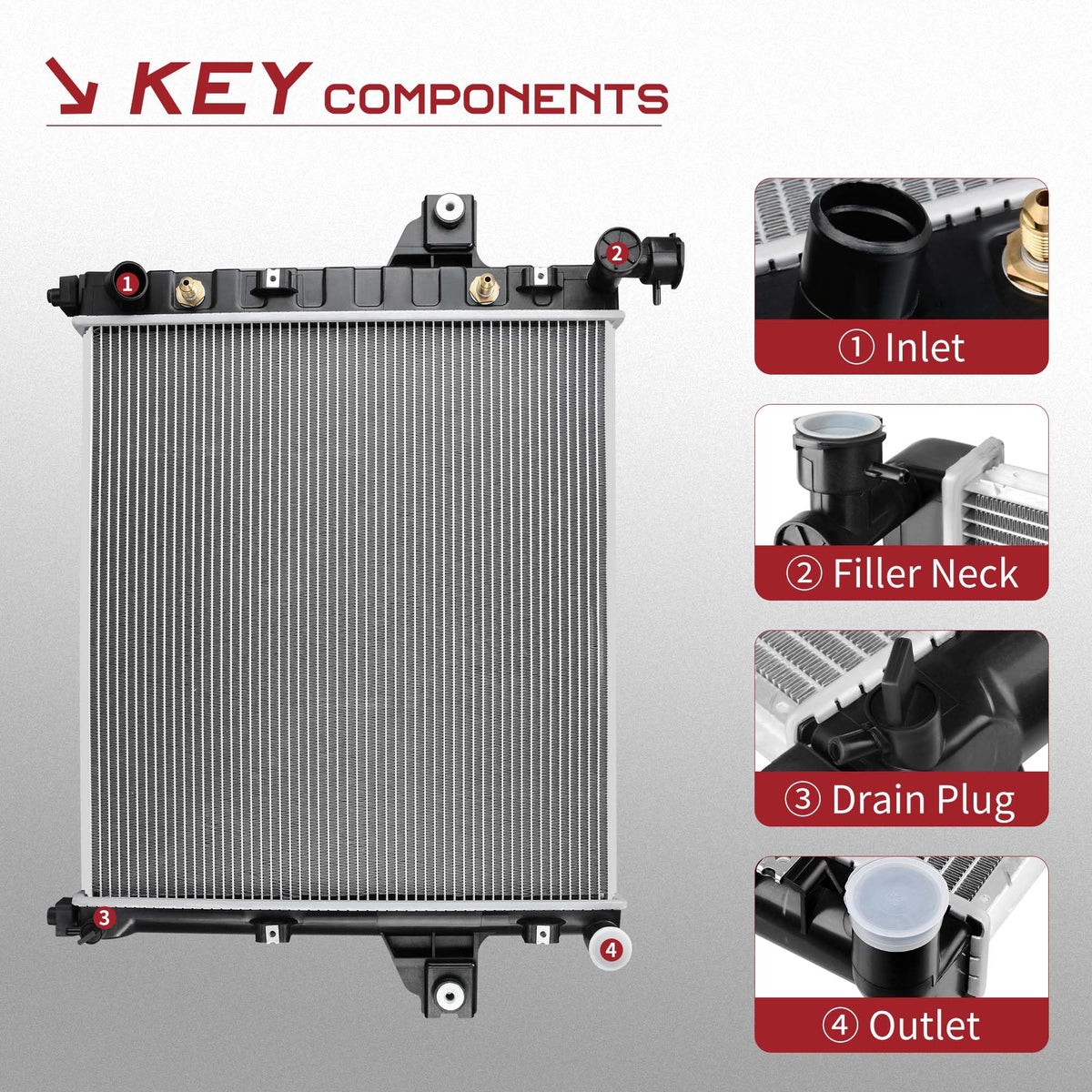 YITAMOTOR radiator installed in Jeep Grand Cherokee showing direct-fit benefit