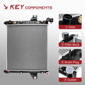 YITAMOTOR radiator installed in Jeep Grand Cherokee showing direct-fit benefit