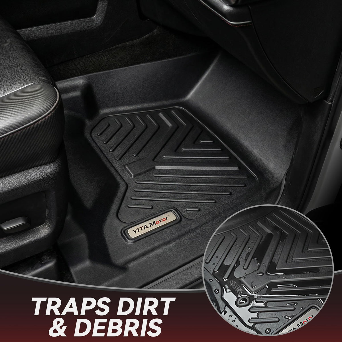 YITAMOTOR raised edge and channel that traps liquids and debris