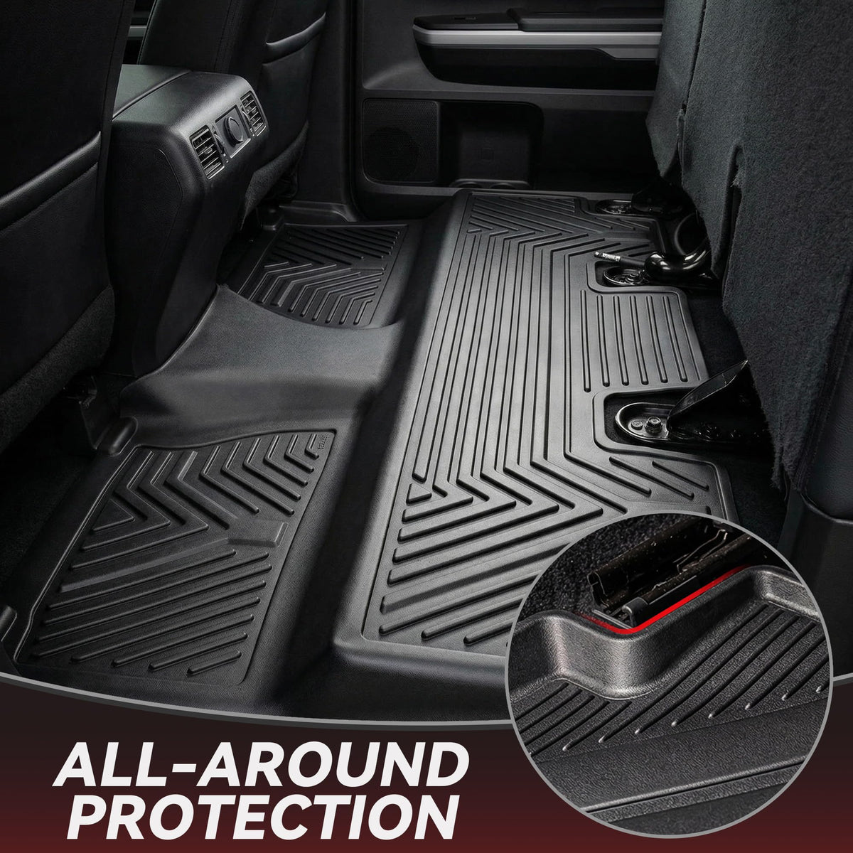 YITAMOTOR raised edge and channels trapping water and road grime effectively