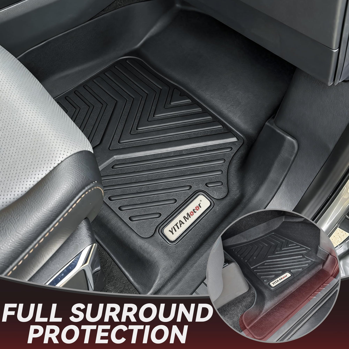 YITAMOTOR raised edges and channels trapping liquids to protect carpet