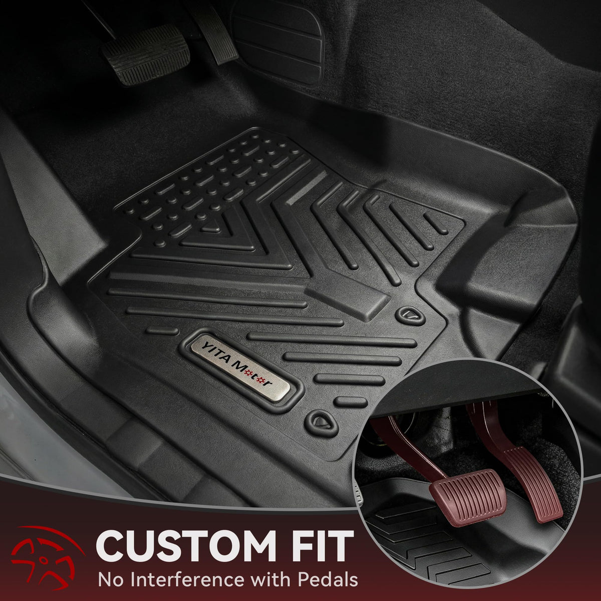 YITAMOTOR rear row liners covering back seat floor area for easy cleanup