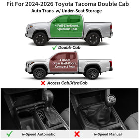 YITAMOTOR rear row full-coverage liners protecting Tacoma backseat floor