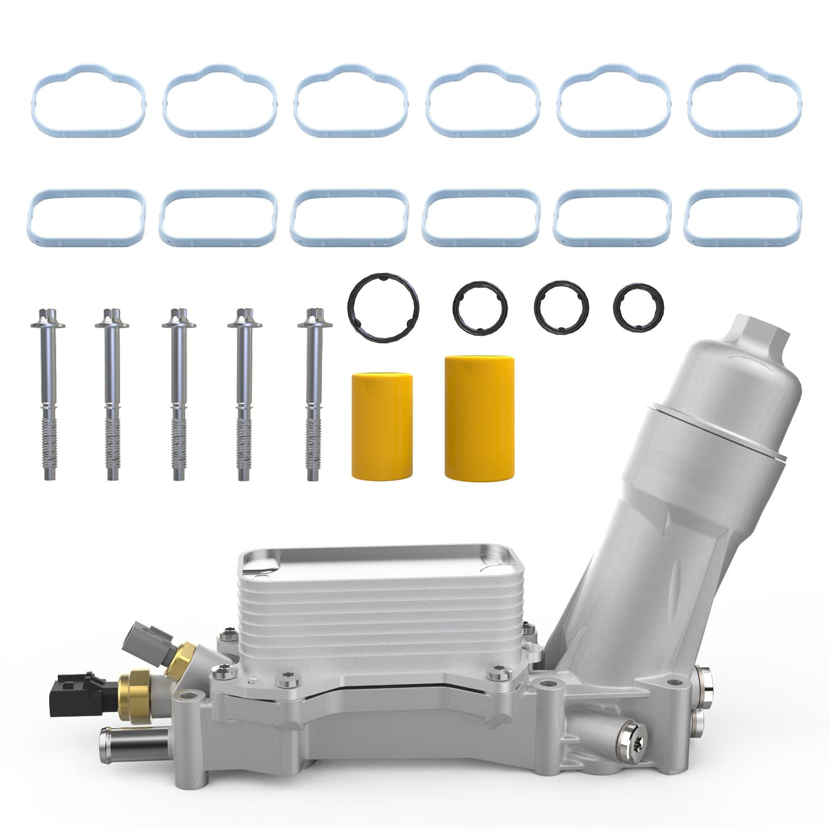 YITHSWAY front view oil cooler showing durable aluminum and improved heat transfer