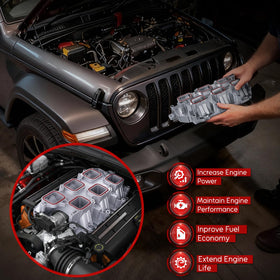 YITHSWAY manifold installed in engine bay illustrating direct replacement convenience