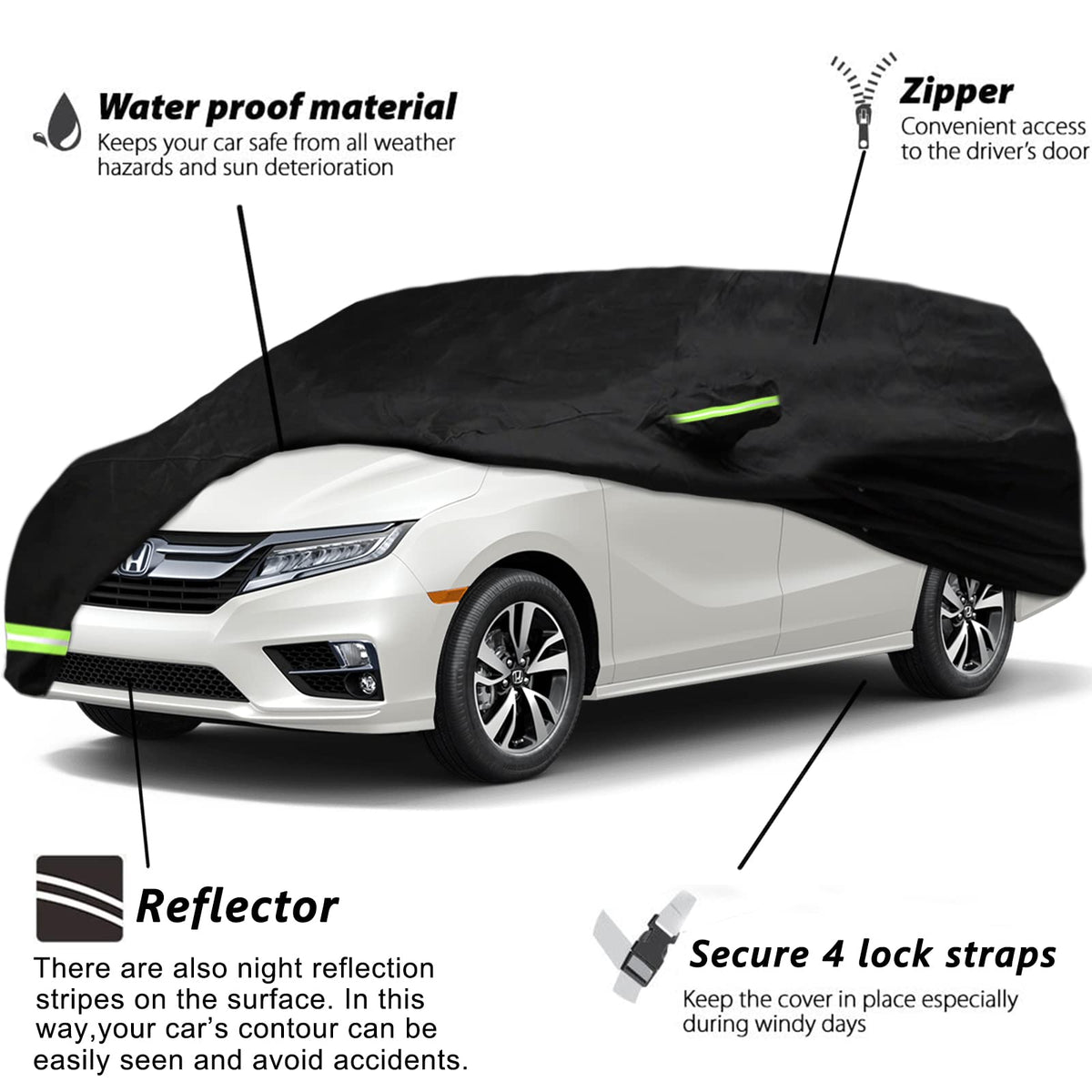 YIXIN cover driver zipper access allows quick entry while keeping car covered