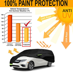 YIXIN cover on Odyssey in driveway lifestyle image protecting paint and finish
