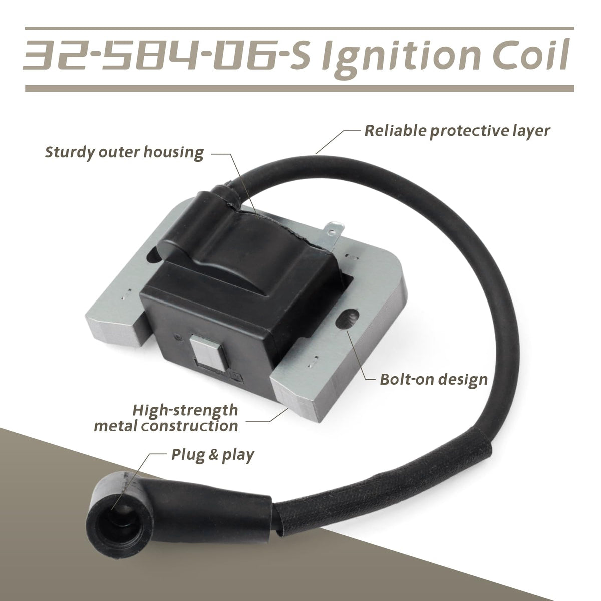 YIYANTO ignition coil with included K6RTC spark plugs for complete service