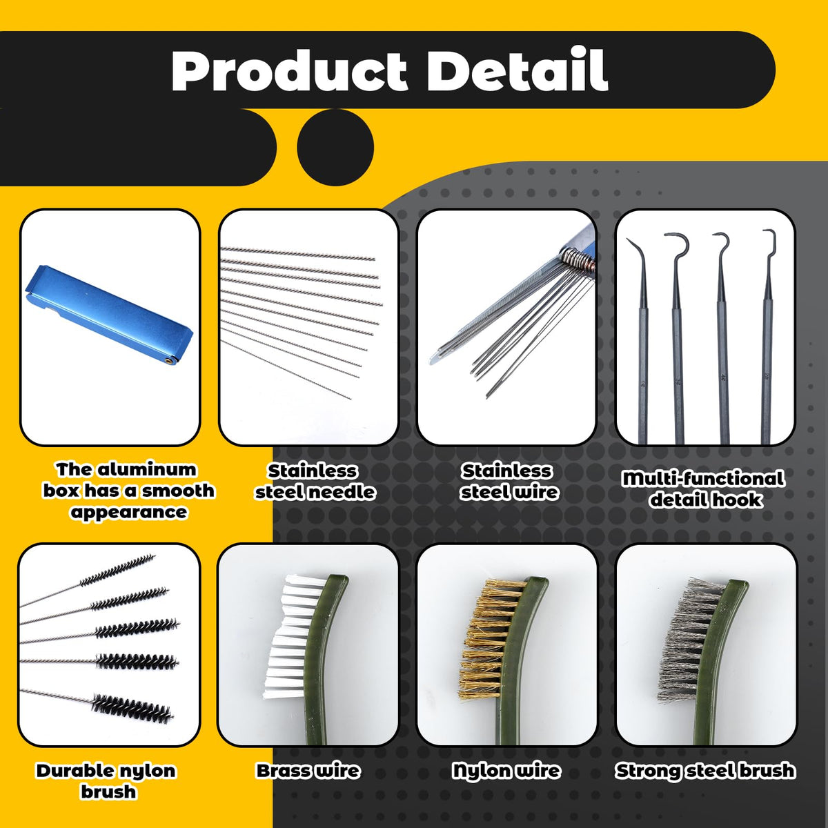 Yiyiring nylon brushes close-up gentle scrubbing action to protect components