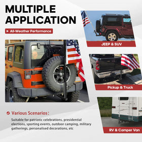 YIYITOOLS lifestyle shot on Jeep showing visible flag while driving safely