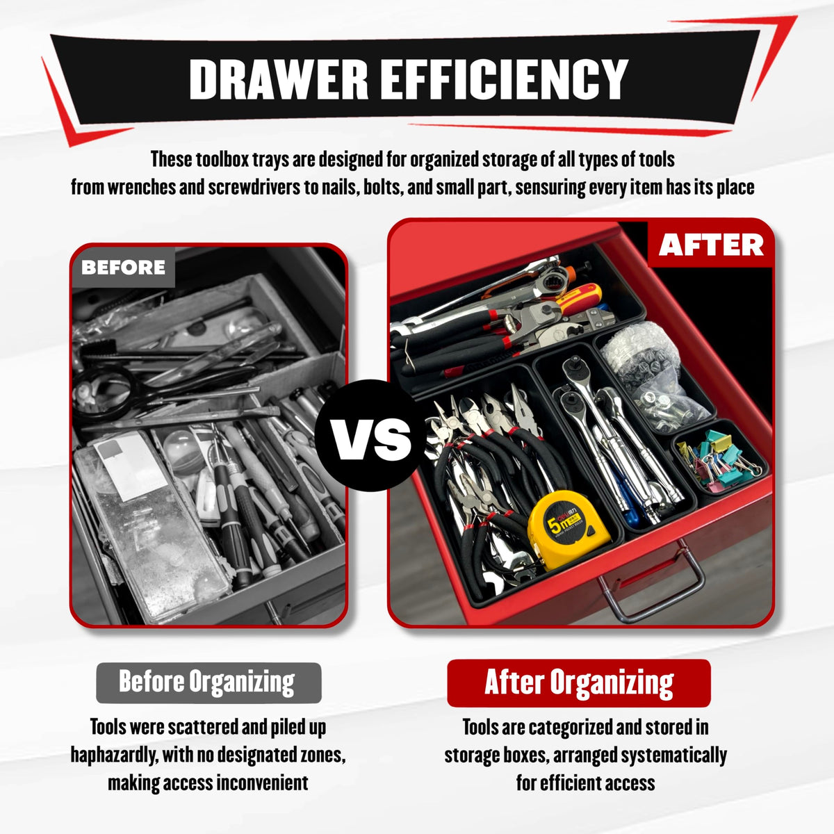 YIYITOOLS medium tray holding sockets showing easy tool identification and retrieval