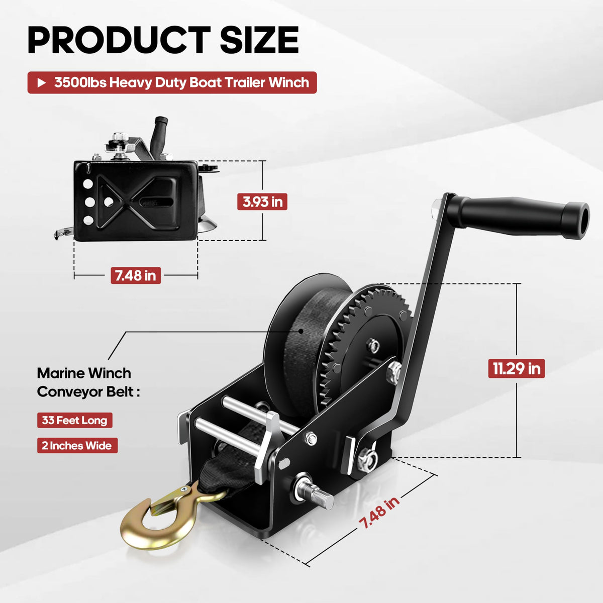YIYITOOLS winch installed on trailer hauling a boat, simplifies launching benefit