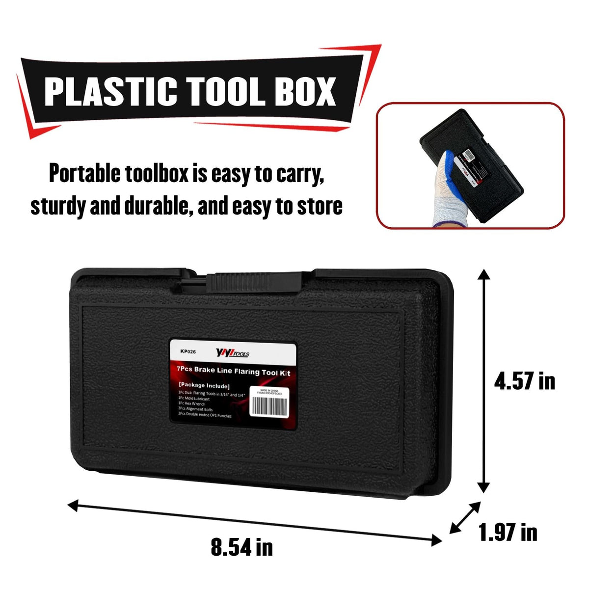YIYITOOLS tools laid next to ruler for scale demonstrating compact, workshop-ready size