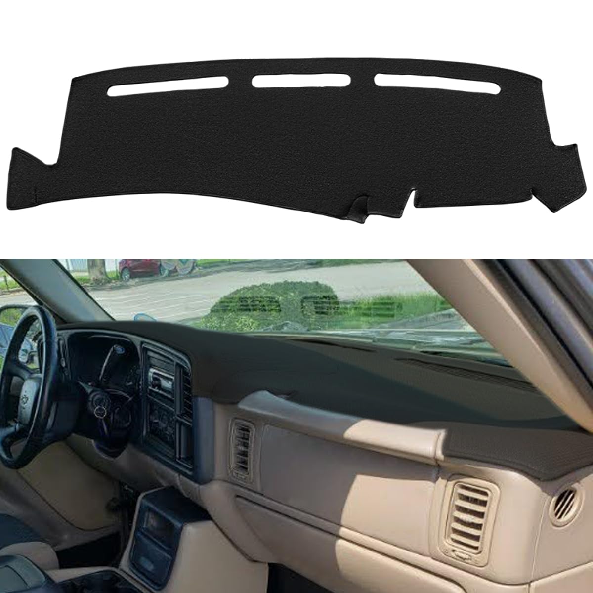Yiz front dashboard cover installed showing full fit and clean protection