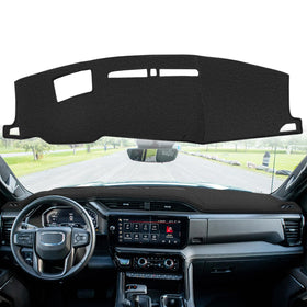 Yiz front view on GMC Sierra dashboard showing perfect custom fit and enhanced appearance