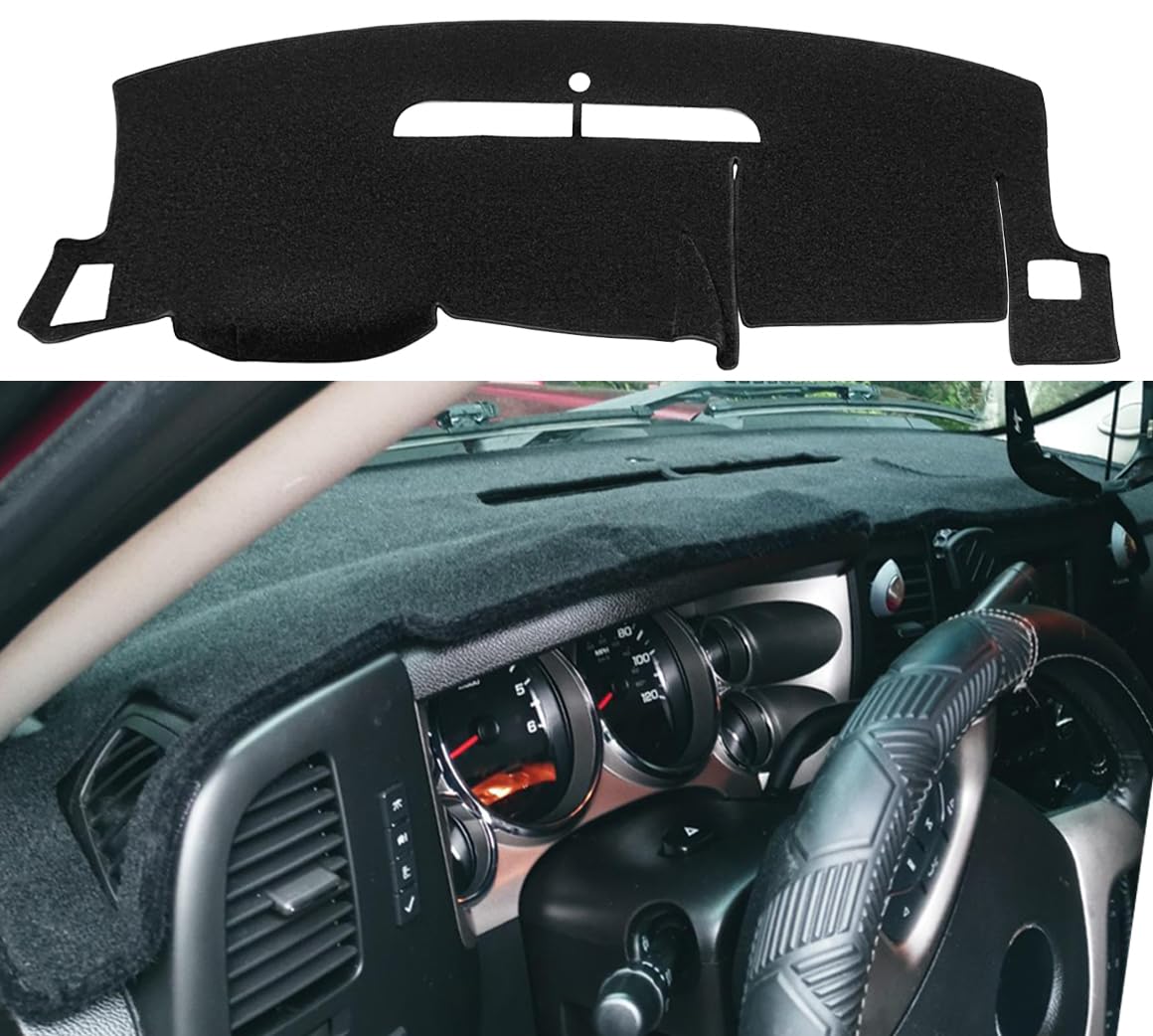 Yiz front view of dash cover installed showing clean dashboard protection