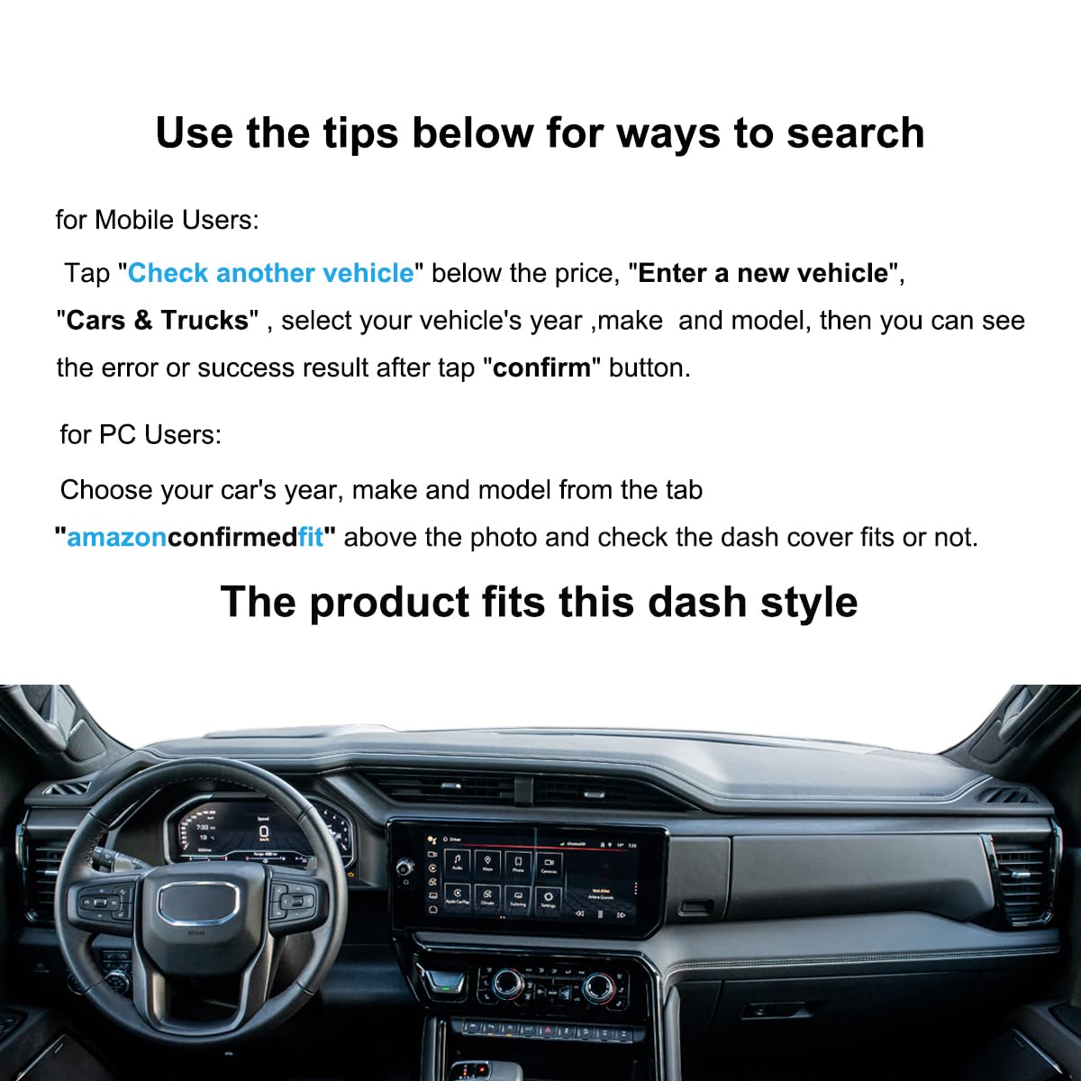 Yiz installed on Sierra dashboard demonstrating full coverage and reduced heat buildup