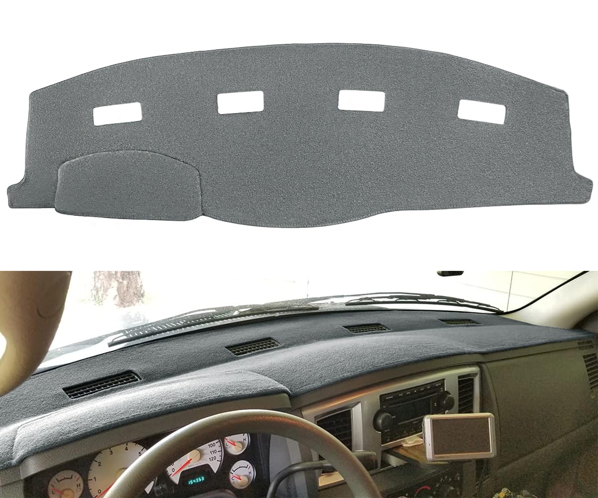 Yiz dash mat front view dark gray showing precise fit and reduced glare