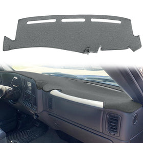 Yiz front view of gray dash cover showing neat edges and fit benefit