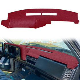 Yiz maroon dash cover front view showing precise fit and dashboard protection