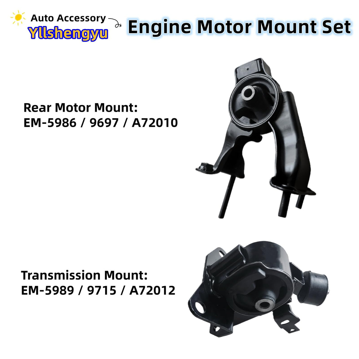 Yllshengyu installed front motor mount on engine showing correct fit benefit: restores alignment