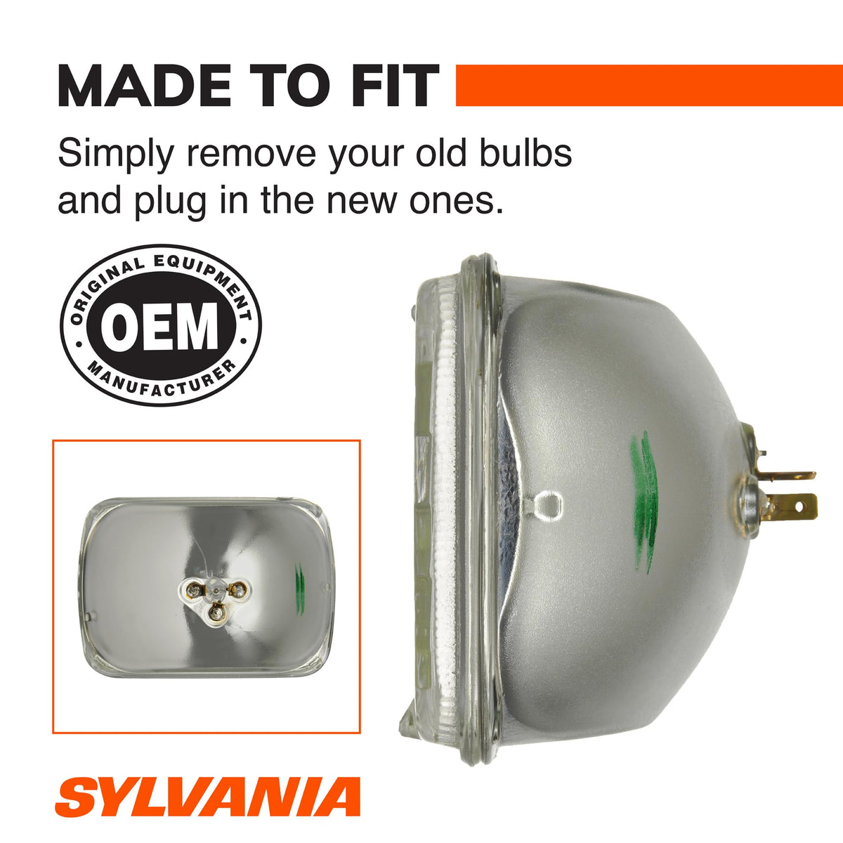 SYLVANIA H6054 beam pattern on road showing improved downroad visibility