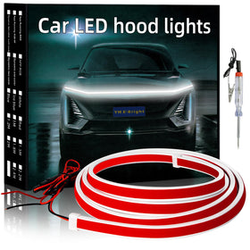 YM E-Bright front view of 94in hood strip showing full length and fit benefit