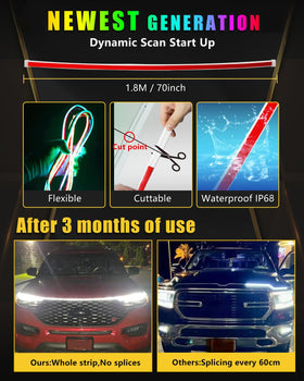 YM E-Bright installed on a vehicle hood highlighting visual style and added visibility