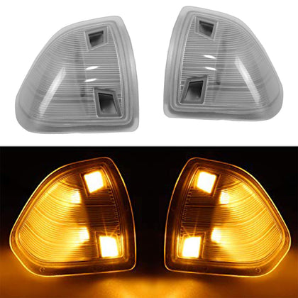 YMHHefy front view of mirror turn signal showing clear lens and fit