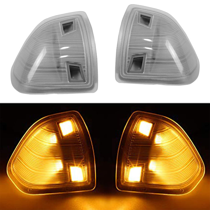 YMHHefy front view of mirror turn signal showing clear lens and fit