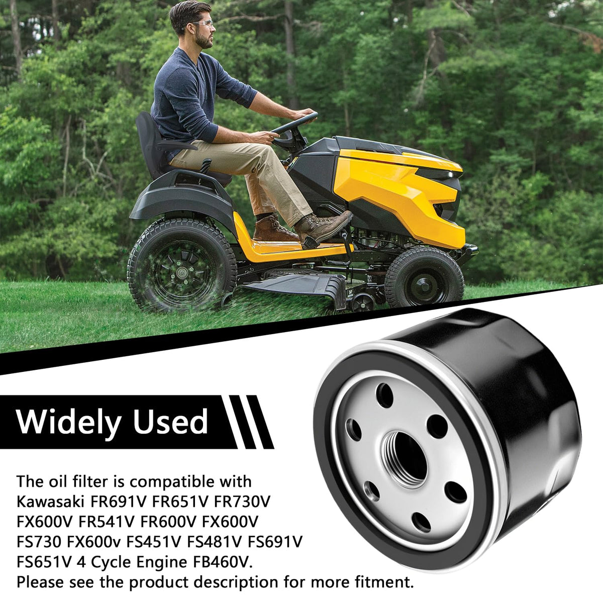 YMHHefy technician changing mower oil filter outdoors demonstrating fast maintenance benefit