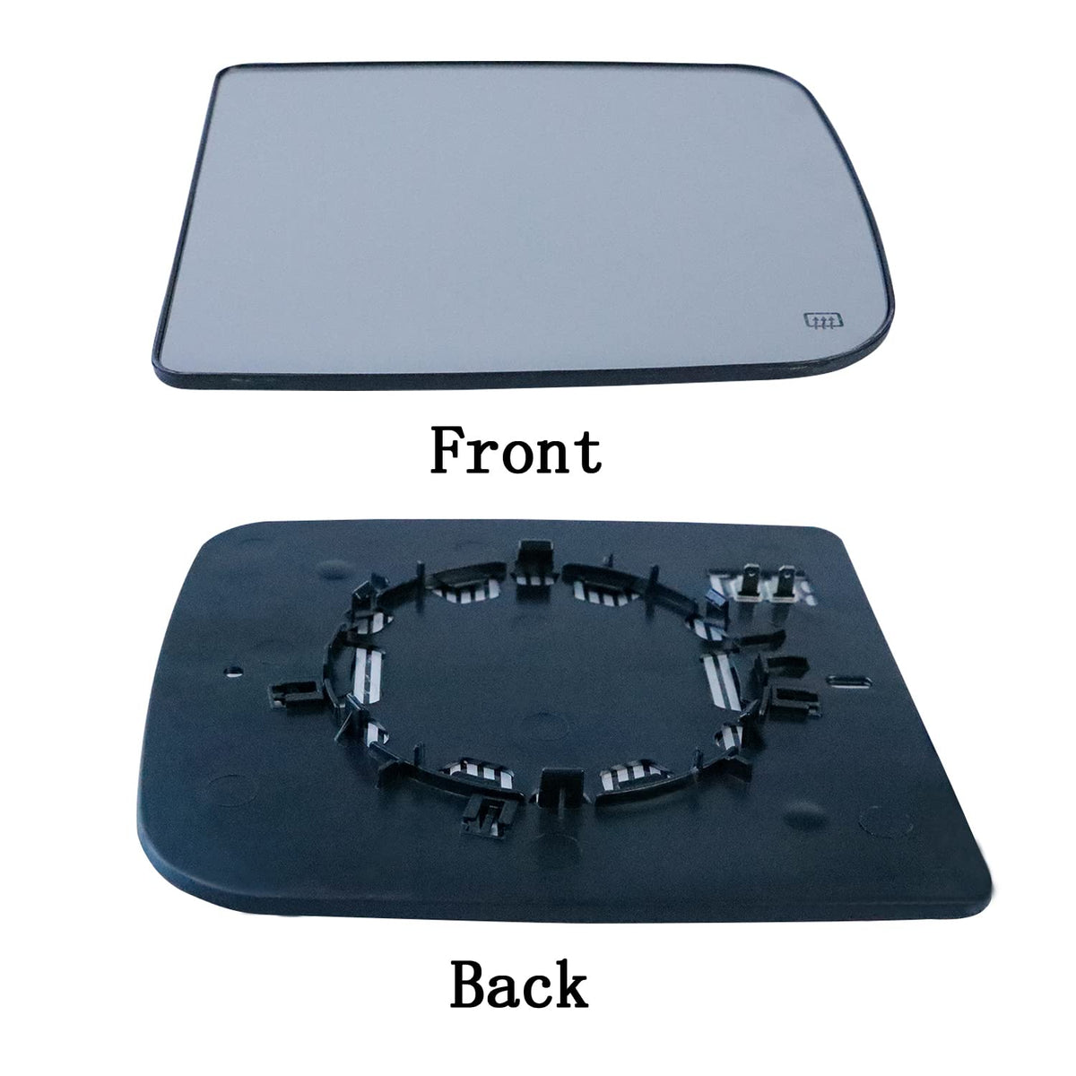 YMHHefy heated mirror close-up showing glass finish and durable construction benefit