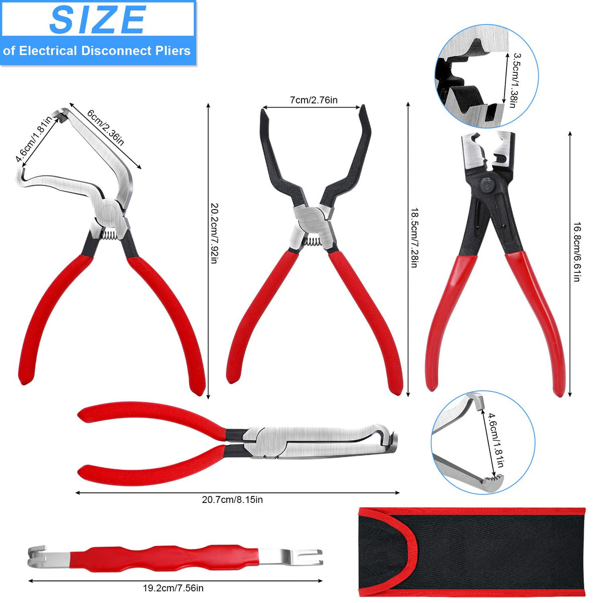 ynhay 60° angled pliers close-up reaching tight engine bay connector with precision