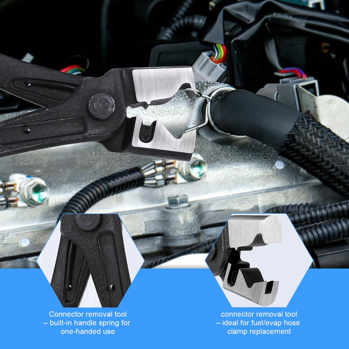 ynhay hose clamp pliers in use popping fuel line clamp for fast removal