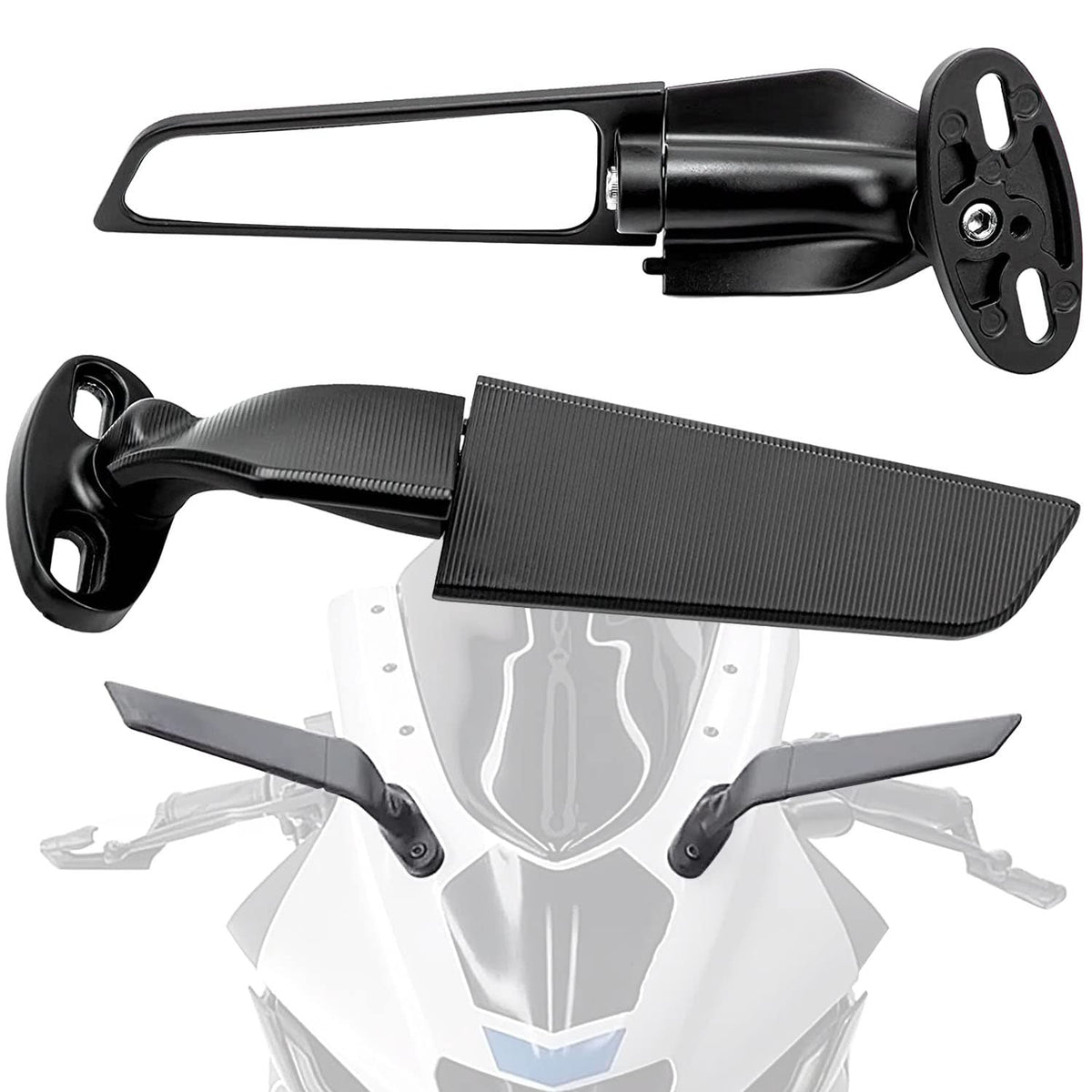 YOBEYI front view wing mirror showing aerodynamic styling and improved rear visibility