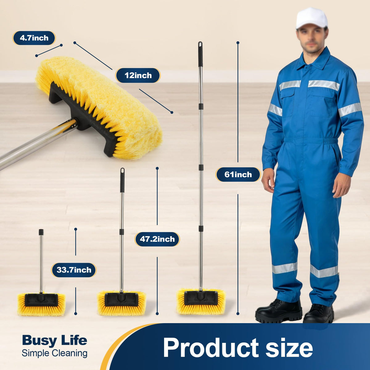 Yocada cleaning a solar panel with soft bristles to safely remove grime