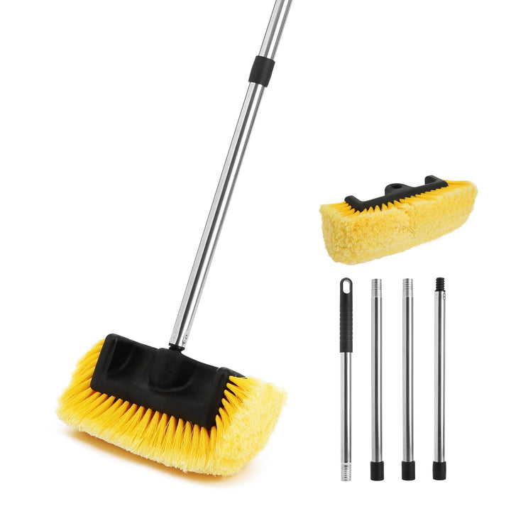Yocada five-sided brush front view showing angled head and soft bristles for gentle cleaning