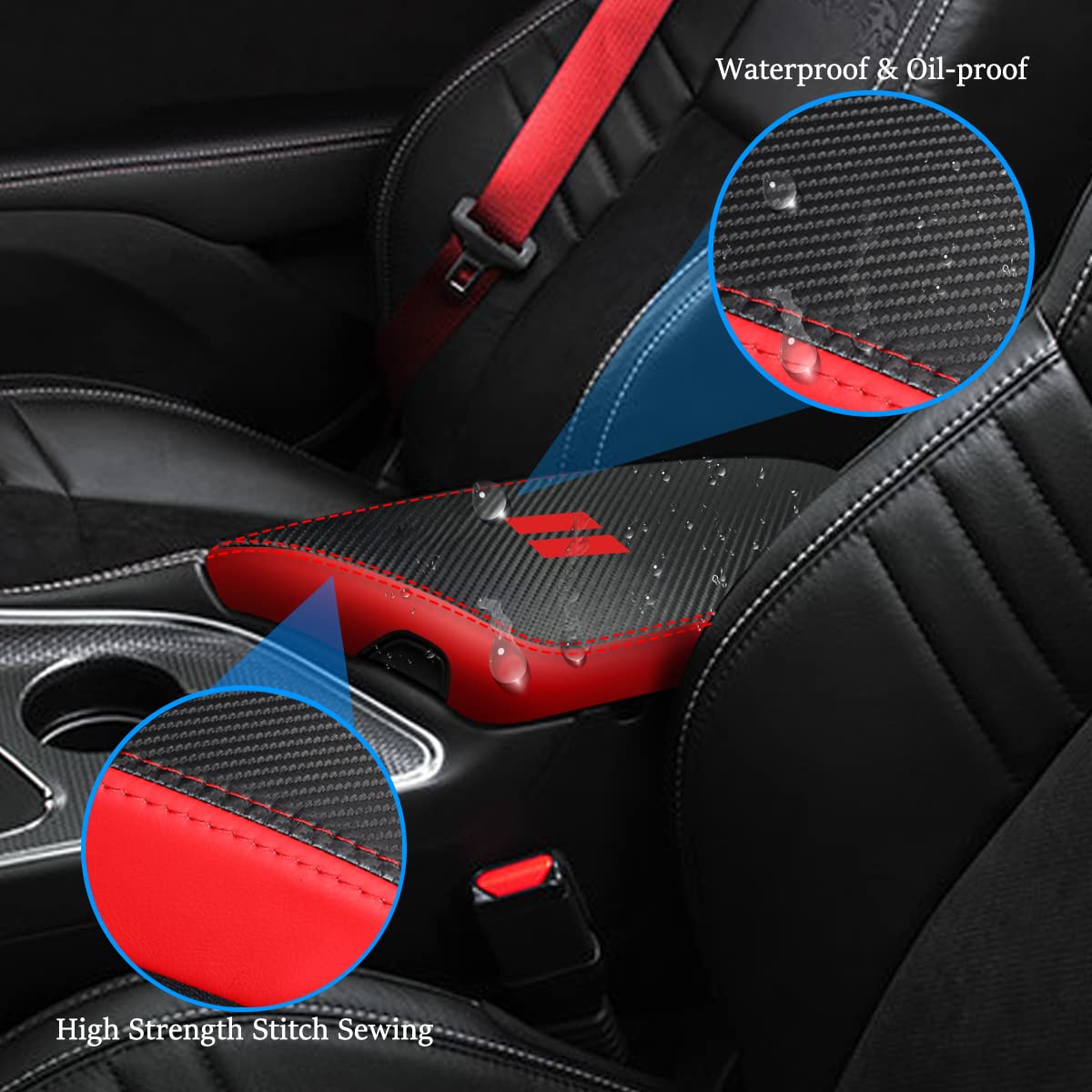 YOFAMO installed in Dodge Challenger showing full console coverage and clean look
