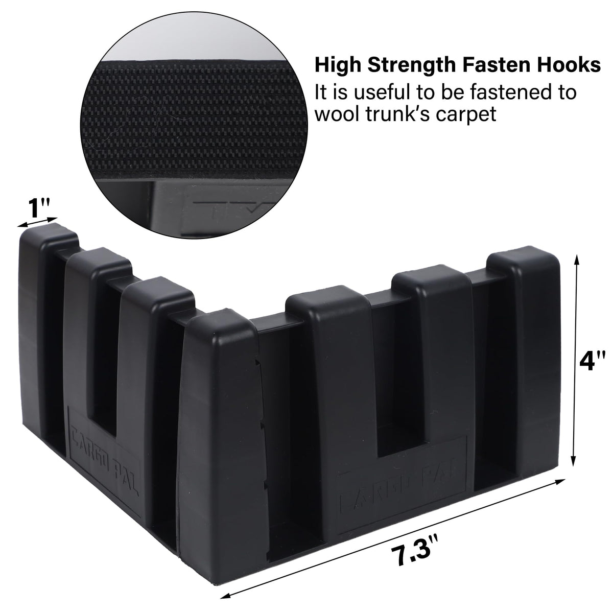 YOFIT close-up of integrated hook demonstrating secure carpet grip