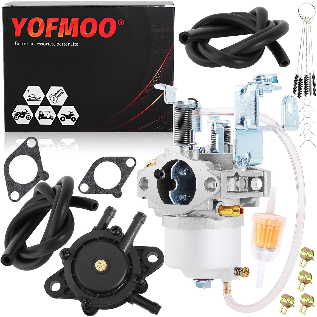 YOFMOO carburetor front view showing fitment and durable finish benefit