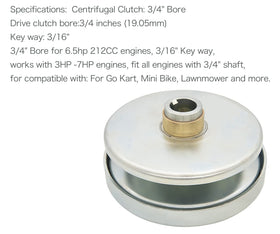 YOHIB torque converter close-up of 3/4 inch bore, secure shaft alignment