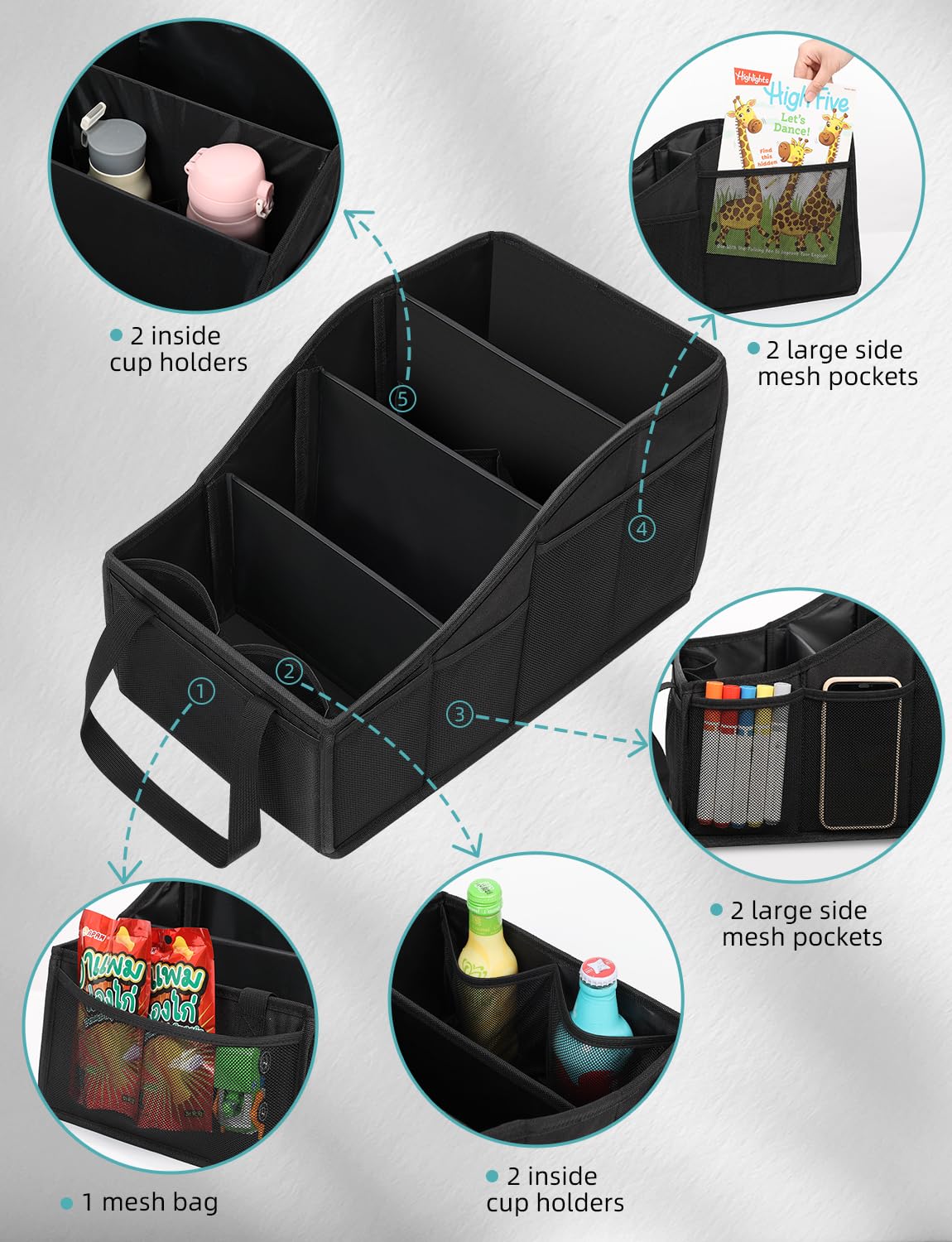 YOHOOLYO mesh pocket detail storing small items for quick reach
