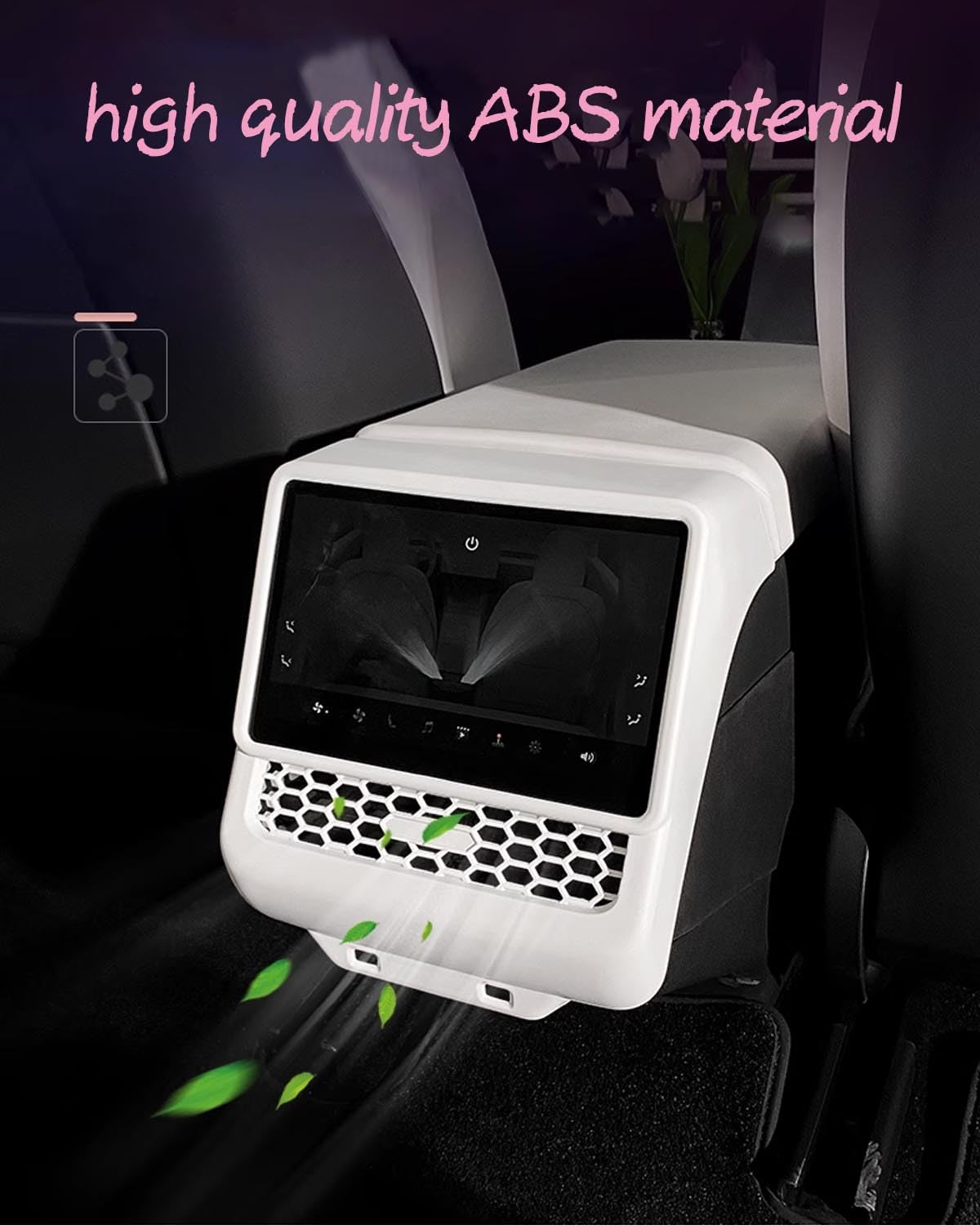 YOKOOHITECH installed on Tesla rear console improving interior aesthetic