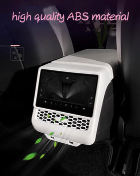 YOKOOHITECH installed on Tesla rear console improving interior aesthetic