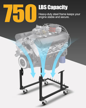 YOLANDO engine mounted side profile demonstrating stable hold for repairs