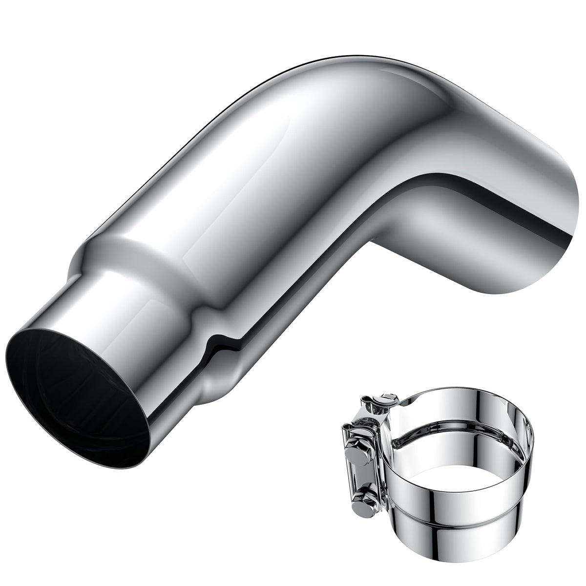YOLANDO front view of elbow showing inlet and outlet, durable fit