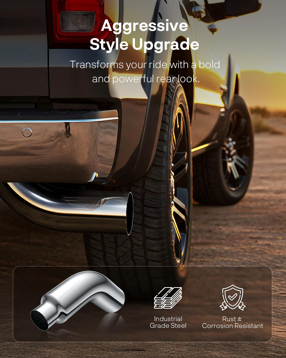 YOLANDO side profile highlighting chrome finish and corrosion resistance benefit