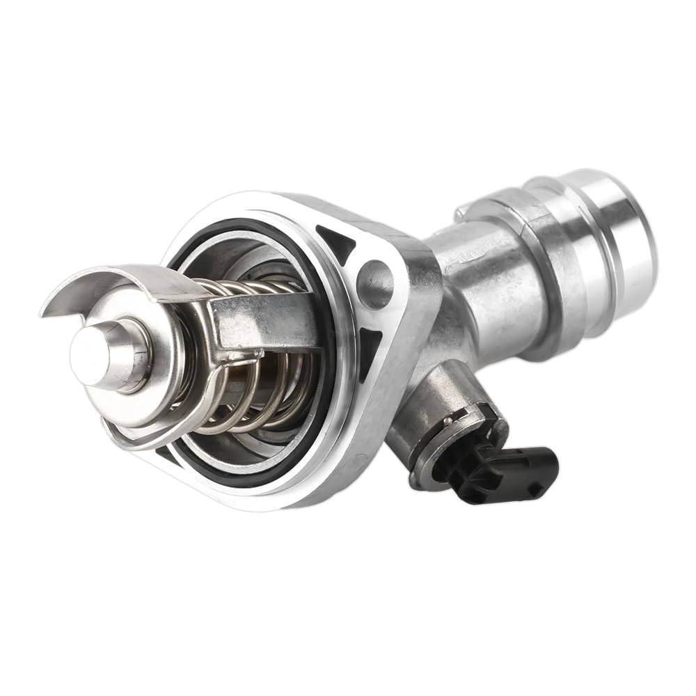 YOLLKY thermostat housing front view showing clean casting and correct ports, ensures proper coolant flow