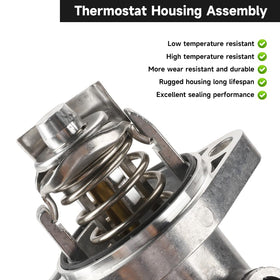 YOLLKY thermostat housing installed in Hyundai engine bay demonstrating correct fit and restored routing