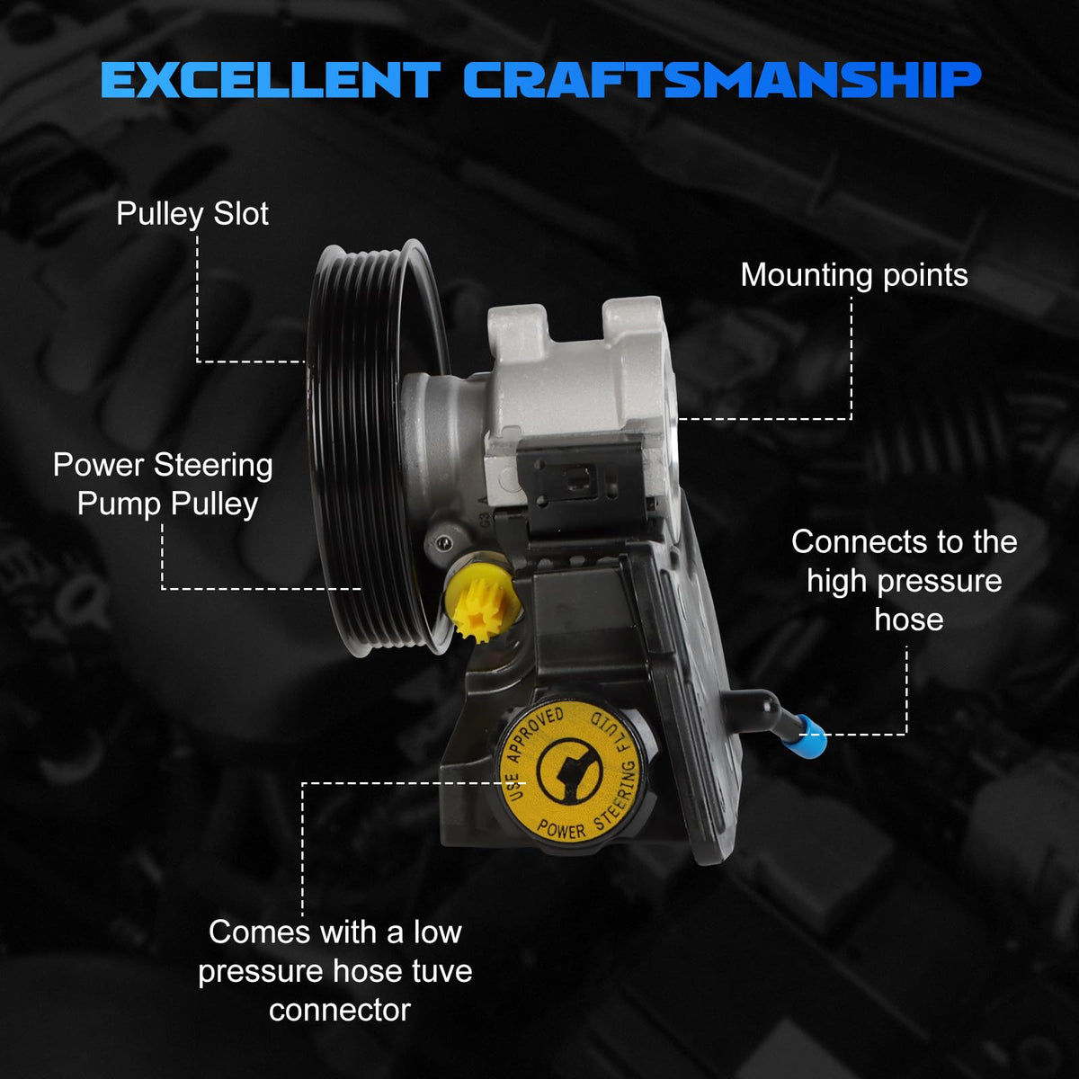 YOMALL pulley detail highlighting balanced surface for smooth belt operation